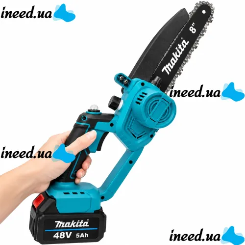 Аккумуляторная цепная мини пила Makita DUC101Z 48V 5Ah 8" на 2 аккумулятора, бесщеточная электропила с полуавтоматической смазкой цепи в кейсе Макита
