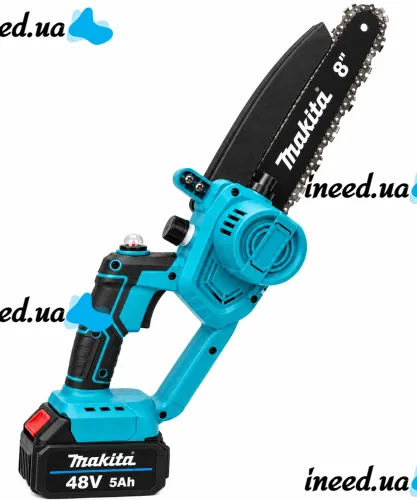 Аккумуляторная цепная мини пила Makita DUC101Z 48V 5Ah 8" на 2 аккумулятора, бесщеточная электропила с полуавтоматической смазкой цепи в кейсе Макита