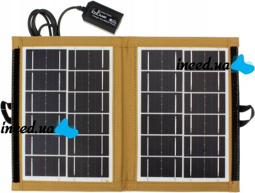 Складная солнечная панель батарея Solar Panel CCLamp CL-670 7W с USB выходом для зарядки телефона, Портативная зарядная станция трансформер от солнца