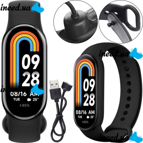 Фитнес браслет Xiaomi Mi Band M8 FitPro с шагомером, измерением давления и пульса, Спортивные смарт часы на руку Сяоми Smart Watch М8 Черные