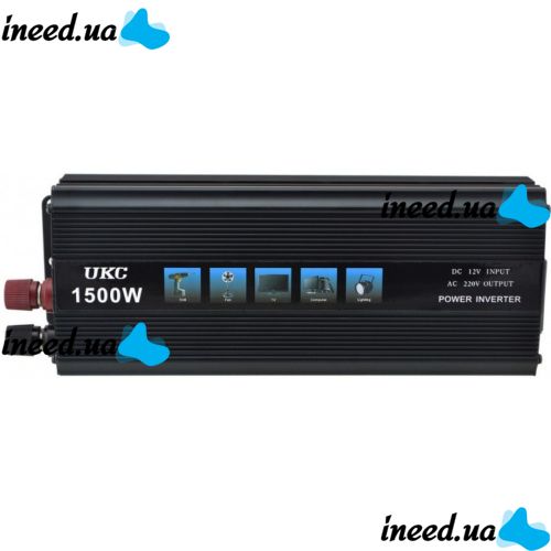 UKC 12V-220V 1500W Car Inverter, 12V 1500W Car Voltage Converter from Battery and Cigarette Lighter with Overload Protection