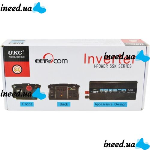 UKC 12V-220V 1500W Car Inverter, 12V 1500W Car Voltage Converter from Battery and Cigarette Lighter with Overload Protection
