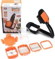    Овощерезка с контейнером 5 в 1 Nicer Dicer Quick ручной измельчитель слайсер для овощей и фруктов, кухонный набор с насадками для нарезки продуктов