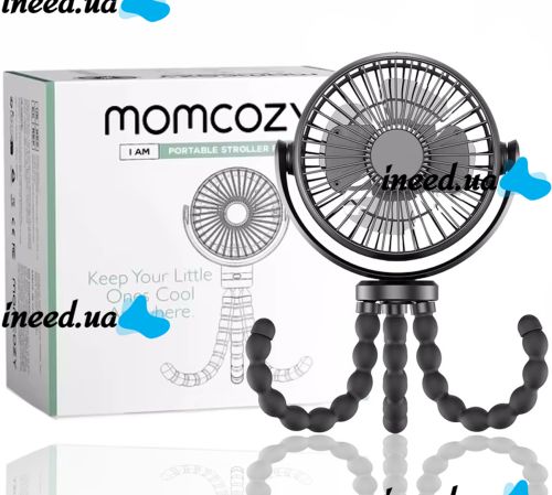 Настольный вентилятор Momcozy с гибким штативом для детских колясок, Аккумуляторный охладитель воздуха осьминог с гибким креплением 3 режима работы