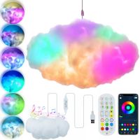 Светодиодная 3D LED лампа Облако Cloud Light OBL-211 подвесной ночник с RGB подсветкой, умный светильник с управлением от телефона и пульта 5W