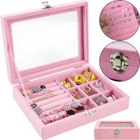 Компактная шкатулка органайзер Velvet Storage Box для хранения украшений, ювелирных изделий, Футляр Розовая Пастила для бижутерии с замочком Розовая