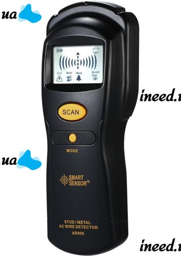 Детектор скрытой проводки и металла Smart Sensor AR 906 цифровой искатель для поиска проводов в стенах, индикатор AR906 с дисплеем и звуковым оповещением