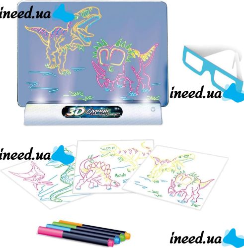 Magic Projection Drawing Board with 3D Effect 3d Magic Drawing Board, Children's Educational Glass Set with LED Backlight from 3 years old