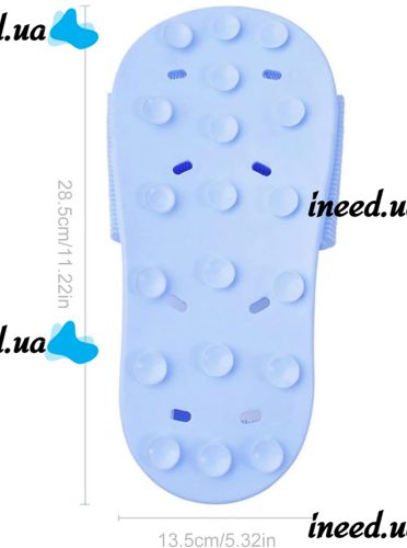 Силиконовый массажный шлепок Massage Slipper Tatboomu для массажа стоп ног, Тапочек 28.5х13.5 см с акупунктурным эффектом из силикона для душа Синий