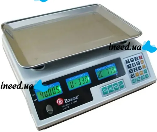 Торговые электронные весы Domotec MS-228 до 50 кг 6V точность деления 5гр, Настольные весы Домотек для торговли от сети от аккумулятора