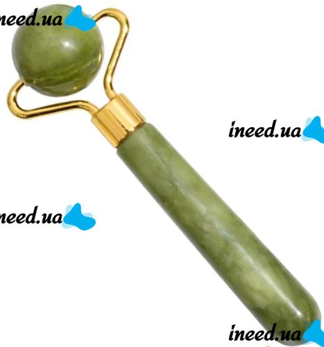 Large Jade Facial Massage Roller Set 3 in 1 Double-sided Roller Gouache Scraper, Roller, Skin Lifting Kit Hedgehog Smooth Scraper