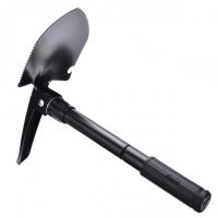 Tourist folding sapper shovel Tramp TR-55, pick, saw, opener with compass 5 in 1 made of steel, Black, tactical, car in a case