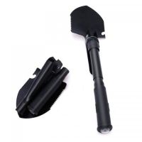 Tourist folding sapper shovel Tramp TR-55, pick, saw, opener with compass 5 in 1 made of steel, Black, tactical, car in a case