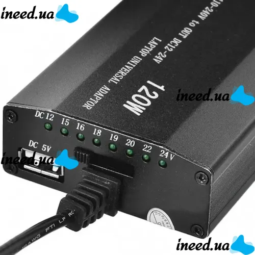Универсальное автомобильное зарядное устройство laptop UKC 901 120W 12-24V для ноутбука с переходниками адаптер зарядка от сети 220V и прикуривателя