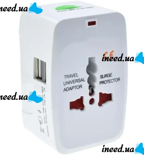 Universal Power Adapter plug to socket 1000 mA Universal adapter SL-823 2USB, Adapter for EU UK US CA Japan outlet with USB for travel