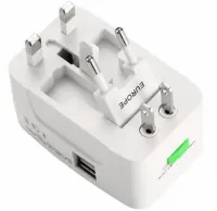 Universal Power Adapter plug to socket 1000 mA Universal adapter SL-823 2USB, Adapter for EU UK US CA Japan outlet with USB for travel