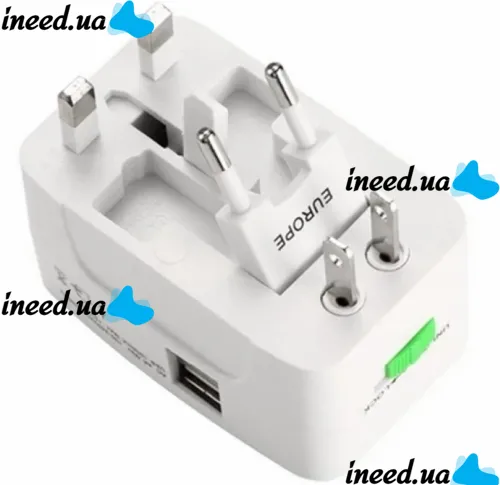 Universal Power Adapter plug to socket 1000 mA Universal adapter SL-823 2USB, Adapter for EU UK US CA Japan outlet with USB for travel