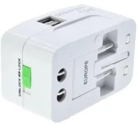 Universal Power Adapter plug to socket 1000 mA Universal adapter SL-823 2USB, Adapter for EU UK US CA Japan outlet with USB for travel