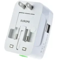 Universal Power Adapter plug to socket 1000 mA Universal adapter SL-823 2USB, Adapter for EU UK US CA Japan outlet with USB for travel