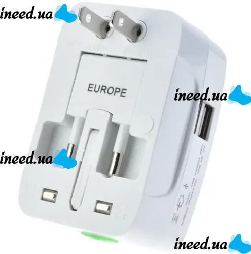 Universal Power Adapter plug to socket 1000 mA Universal adapter SL-823 2USB, Adapter for EU UK US CA Japan outlet with USB for travel