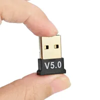 Мини адаптер USB Bluetooth v5.0 с поддержкой микрофона для ПК, беспроводной блютуз стерео приемник передатчик для PC Windows 7, 8, 10 Черный