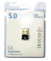 Мини адаптер USB Bluetooth v5.0 с поддержкой микрофона для ПК, беспроводной блютуз стерео приемник передатчик для PC Windows 7, 8, 10 Черный
