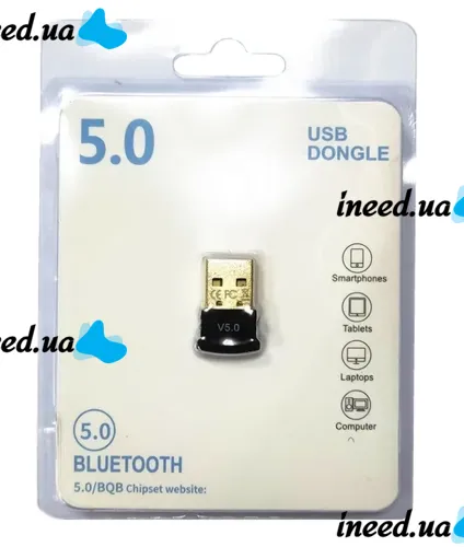 Мини адаптер USB Bluetooth v5.0 с поддержкой микрофона для ПК, беспроводной блютуз стерео приемник передатчик для PC Windows 7, 8, 10 Черный
