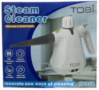 Вертикальный ручной паровой отпариватель Steam Cleaner TB958 с 6 насадками для уборки, Пароочиститель парогенератор Тоби DF-958 350мл от сети