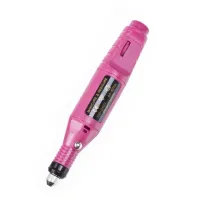 Bucos Nail Drill ZS-100 Handheld Polisher (20,000 rpm) for Professional Manicures and Pedicures—6-in-1 Polishing Handpiece, + Bit Set—Pink