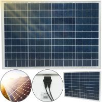 Универсальная поликристаллическая солнечная панель Solar board Komaes 50W 18V 54x70x2.5 см, Солнечная батарея KM(P)50 для зарядки от солнца Черная