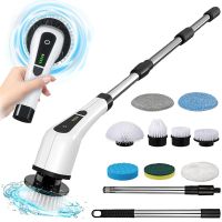 Беспроводная щетка Electric Cleaning Brush JY-6010 9в1 с насадками для влажной уборки, Аккумуляторная электрощетка ECB-888 с телескопической ручкой