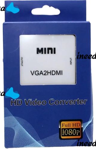 Конвертер переходник VGA на HDMI активный адаптер со звуком и внешним питанием VGA-HDMI Аудио вход 3.5 mm Converter Mini 1080P