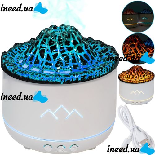Volcano Volcanic Aromatherapy Machine YT-19 360 ml tabletop ultrasonic aroma diffuser, night light with LED light from USB White