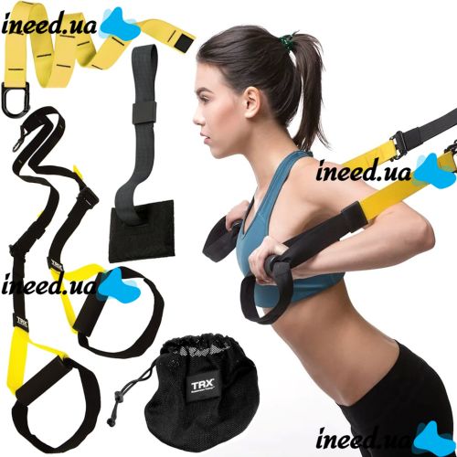 Тренировочные подвесные петли TRX Pro Fit Studio Suspension ремни для силовых тренировок кроссфита, фитнеса и турника всего тела ТРХ Lumo Yellow
