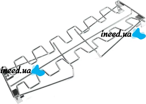 Подставка для приготовления куриных ножек A-Plus Barbecude KF-0982 универсальная стойка с поддоном для духовки и гриля, решетка из нержавеющей стали