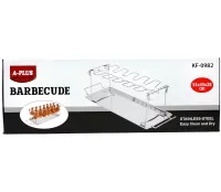 Подставка для приготовления куриных ножек A-Plus Barbecude KF-0982 универсальная стойка с поддоном для духовки и гриля, решетка из нержавеющей стали