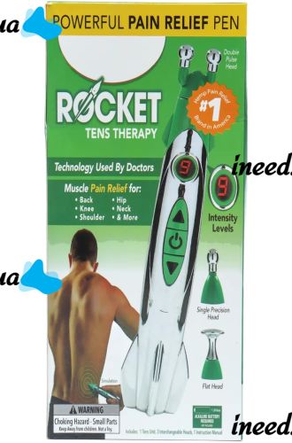 Масажна ручка з 3 насадками головками для терапії Rocket Pain Relief Pen 3 в 1 імпульсний ручний акупунктурний масажер для зняття болю всього тіла