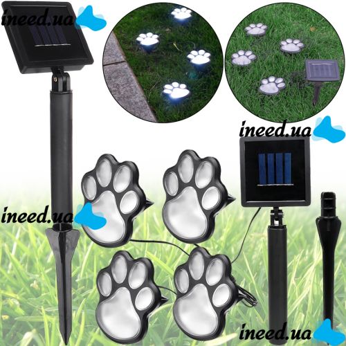 Садовые светящиеся следы Paw Print Light DL49 автономный уличный LED светильник в грунт, светодиодное освещение для газона на солнечной батарее