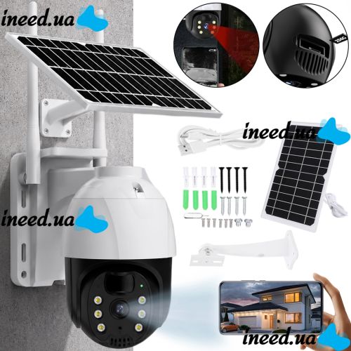 Беспроводная уличная IP камера видеонаблюдения TP8 V380 Pro Solar WI-FI поворотная аккумуляторная видеокамера под сим карту 4G на солнечной батарее