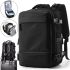 Quentin J3279 Black Airplane Hand Luggage Backpack for Laptop 15.6" Travel Bag with USB Port Wizz Air Ryanair for Airplane