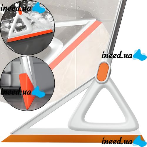 Силиконовая швабра 2 в 1 Clean the wiper AND-8-10 для мытья окон, жидкостей Скребок очиститель пола и стекла с телескопической ручкой 100см Оранжевый