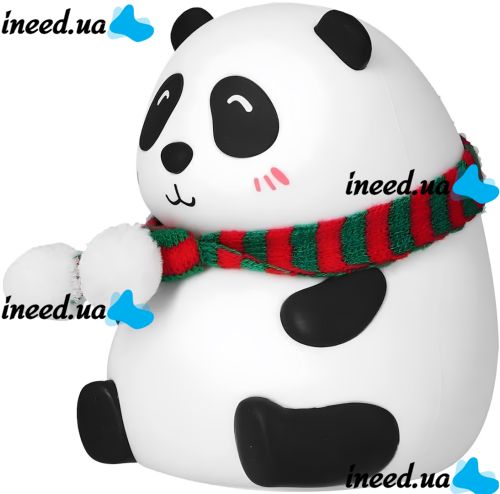 Детский настольный ночник Losso LJC-142 Panda силиконовый светодиодный RGB светильник, беспроводная LED лампа Панда 7 режимов на аккумуляторе USB