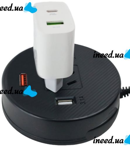 Автомобильный тройник инвертор Travel Car Power Liyuan DC-AC 12-220V 75W от прикуривателя, Универсальный USB адаптер сплиттер 12/24V в авто