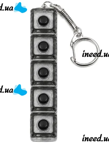 Брелок антистресс кейкап Switch Keychain SK-04 игрушка кликер с 4 механическими клавишами, карабином для ключей и RGB подсветкой Черная Jedel