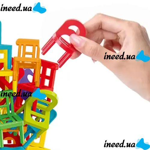 Настольная развивающая игра Chair Stacking Стулья балансиры 36 стульев, Игра башня дженга Балансирующие стулья для развития мелкой моторики от 6 лет