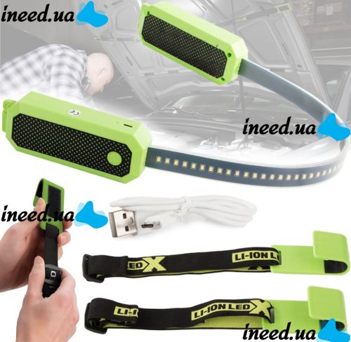 Подсветка для капота автомобиля Emergency Light Strip m3 светодиодная гибкая LED лента с ремнями светильник на аккумуляторе в авто для гаража