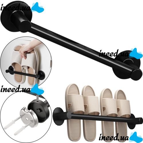 Настенная одинарная вешалка держатель Towel Rack AND-78-10 для хранения и сушки полотенец и тапочек 38 см Полотенцедержатель органайзер на стену