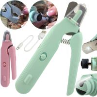 Триммер когтерезка Nail Cutter PC-666 2 в 1 триммер-пилка для стрижки когтей собак и котов, автоматическая пилка с ограничителем и подсветкой от USB