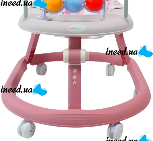 Детские игровые ходунки Fun Moment X-624 с музыкальной панелью, развивающие складные бегунки с погремушками на колесиках для малышей от 6 месяцев