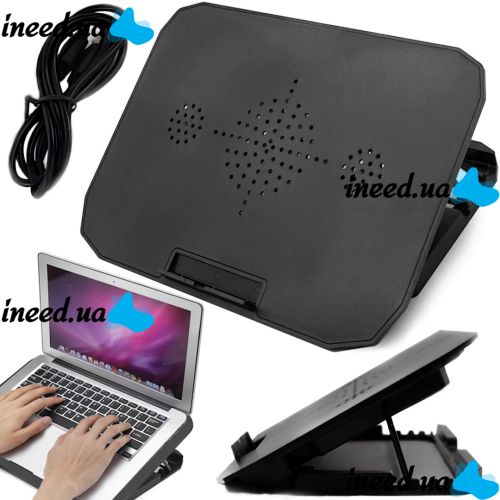 Складная подставка для ноутбука с охлаждением Shaoyundian Notebook Cooler раскладной регулируемый столик охладитель с вентилятором USB Черный